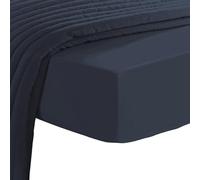 Pizuna Coton Drap Housse 200x200 cm Gris Foncé, 1000 Fils au Pouce carré, 100% Coton à Fibres Longues en Armure Satin Drap-Housse épais avec Poche de 40 cm de Profondeur pour 2 Personnes