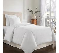 Pizuna Coton Ensemble de Housses de Couette 140x200 cm Blanc 400 Fils | 1 Personne, 100% Coton Longue Tige Armure Satin, Housse de Couette de Luxe avec Fermeture à Boutons Blanc