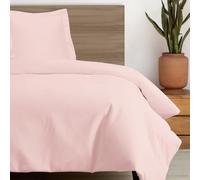 Pizuna Coton Ensemble de Housses de Couette 140x200 cm Rose Clair 400 Fils