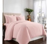 Pizuna Coton Ensemble de Housses de Couette 200x200 cm Rose Clair 400 Fils