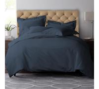 Pizuna Coton Ensemble de Housses de Couette 200x220 cm Bleu foncé 600 Fils