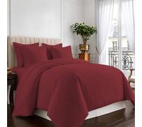 Pizuna Coton Ensemble de Housses de Couette 260x220 cm Rouge Rio 400 Fils | 2 Personnes, 100% Coton Longue Tige Armure Satin, Housse de Couette de Luxe avec Fermeture à Boutons Rouge Rio