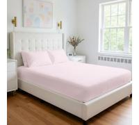 Pizuna Coton Luxueux Drap Housse 140x200 cm Rose Clair, 800 Fils