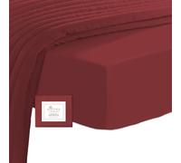 Pizuna Coton Peigné Drap Housse 90x200 cm Rouge Brique, 100% Coton Longue Tige 400 Fils Armure Satin, Drap Housse de Luxe Bonnet 40 cm (Rouge Brique Drap-Housse Coton 1 Personne)