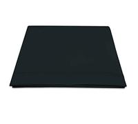 Pizuna Coton Peigné Drap Plat 2 Personnes 240x280 cm Noire, 100% Coton Longue Tige 400 Fils Armure Satin Drap Plat de Luxe avec Ourlet élégant (Noire)