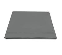 Pizuna Coton Peigné Drap Plat 2 Personnes 270x310 cm Gris foncé, 100% Coton Longue Tige 400 Fils Armure Satin Drap Plat de Luxe avec Ourlet élégant (Gris foncé)