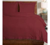 Pizuna Coton peigné Ensemble de Housse de Couette 200x200 cm 2 Personnes Rouge Rio, 100% Coton Longue Tige 400 Fils Armure Satin, Housse de Couette de Luxe avec Fermeture à Boutons Rouge Rio