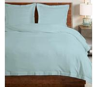 Pizuna Coton peigné Ensemble de Housse de Couette 260x220 cm 2 Personnes Bleu bébé, 100% Coton Longue Tige 400 Fils Armure Satin, Housse de Couette de Luxe avec Fermeture à Boutons Bleu bébé
