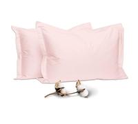 Pizuna Coton Peigné Set de 2 Taies d'oreiller 50x75 cm Rose Clair, 100% Coton Longue Tige 400 Fils Armure Satin Taies d'oreiller Douces 50x75 en Coton (Rose Clair taies d'oreiller 2 Pièces)