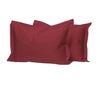 Pizuna Coton Peigné Set de 2 Taies d'oreiller 50x75 cm Rouge Rio, 100% Coton Longue Tige 400 Fils Armure Satin Taies d'oreiller en Coton 50x75 avec Rabat de 20cm (taies d'oreiller 2 Pièces)