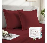 Pizuna Coton Peigné Set de 2 Taies d'oreiller 65x65 cm Rouge Rio 400 Fils | 100% Coton Longue Tige Armure Satin Taies d'oreiller Douces 65x65 (Rouge Rio Taies d'oreiller 2 Pièces)