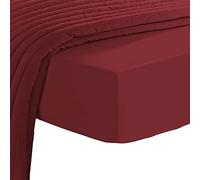 Pizuna Luxueux Drap Housse 140x200 cm Rouge Rio, 100% Coton Longue Tige 800 Fils Armure Satin, Drap Housse de Luxe Bonnet 40 cm (Rouge Rio Drap-Housse Coton 2 Personne)