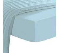 Pizuna Luxueux Drap Housse 180x200 cm Bleu bébé, 100% Coton Longue Tige 600 Fils Armure Satin, Drap Housse de Luxe Bonnet 40 cm (Bleu bébé Drap-Housse Coton 2 Personne)