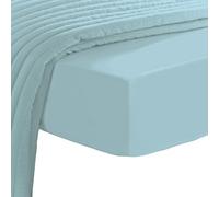 Pizuna Luxueux Drap Housse 200x200 cm Bleu bébé, 100% Coton Longue Tige 800 Fils Armure Satin, Drap Housse de Luxe Bonnet 40 cm (Bleu bébé)