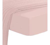 Pizuna Luxueux Drap Housse 200x200 cm Rose Clair, 100% Coton Longue Tige 800 Fils Armure Satin, Drap Housse de Luxe Bonnet 40 cm (Rose Clair)