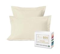 Pizuna Luxueux Set de 2 Taies d'oreiller 50x75 cm Ivoire Neuf, 100% Coton Longue Tige 800 Fils Armure Satin Taies d'oreiller Douces 50x75 en Coton (Ivoire Neuf taies d'oreiller 2 Pièces)