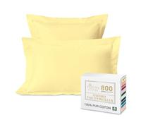 Pizuna Luxueux Set de 2 Taies d'oreiller 50x75 cm Jaune Doux, 100% Coton Longue Tige 800 Fils Armure Satin Taies d'oreiller Douces 50x75 en Coton (Jaune Doux taies d'oreiller 2 Pièces)