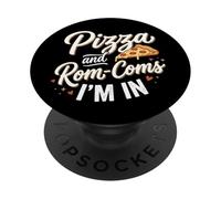 Pizza and Rom-Coms Soirée cinéma Amusante et Confortable PopSockets PopGrip Adhésif