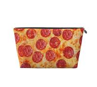 Pizza au Pepperoni modèle 3D, Trousse de Toilette Trousse de Maquillage Sac à cosmétiques Trousse de Toilette de Voyage Portable