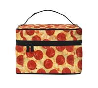 Pizza au Pepperoni, Trousse de Maquillage Trousse à cosmétiques Trousse de Toilette de Voyage Portable Trousse à Crayons