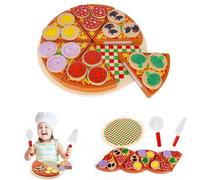 Pizza Bois, Jouet éDucatif De Simulation De Pizza En Bois, Pizza à Couper En Bois Assortiment Jouets,Jeux De RôLe Jouet éDucatif éVeil Montessori, Cadeaux CréAtifs Pour Enfants, Cadeaux D'Anniversaire