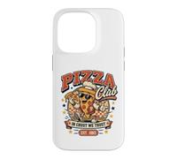 Pizza Club in Crust We Trust Retro Pizza Mascotte Cadeau Coque pour iPhone 14 Pro