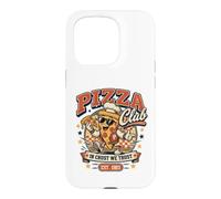 Pizza Club in Crust We Trust Retro Pizza Mascotte Cadeau Coque pour iPhone 15 Pro