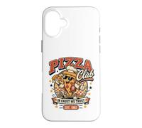 Pizza Club in Crust We Trust Retro Pizza Mascotte Cadeau Coque pour iPhone 16 Plus