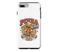 Pizza Club in Crust We Trust Retro Pizza Mascotte Cadeau Coque pour iPhone 7 Plus/8 Plus