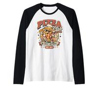 Pizza Club in Crust We Trust Retro Pizza Mascotte Cadeau Manche Raglan