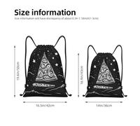 Pizza Constellation Sac de sport léger avec cordon de serrage - Sac de sport pliable résistant à l'eau avec bandoulière réglable, idéal pour le sport, le yoga, les voyages et l'école, Noir , S