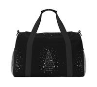 Pizza Constellation Sac de voyage pour homme et femme, sac fourre-tout en polyester imprimé avec bandoulière, Noir , Taille unique