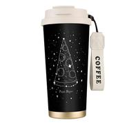 Pizza Constellation Tasse à café à double paroi en acier inoxydable 316, durable, isolée et élégante, adaptée pour les amateurs de café et de thé