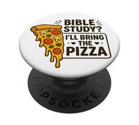 Pizza d'étude biblique Humour chrétien Jeunesse Foi Fun Joke PopSockets PopGrip Adhésif