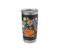 Pizza Dj Cat Gobelet isotherme en acier inoxydable double paroi