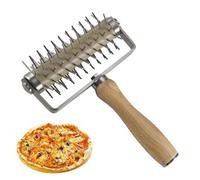 Pizza Docker - Rouleau À Pâte 19,5 * 13,5 Cm | Perforateur De Broches À Pizza, Machine À Trous De Pâte Avec Manche En Bois Pour Biscuits, Pâtisserie, Évite Les Ampoules, Assure Une Utilisat