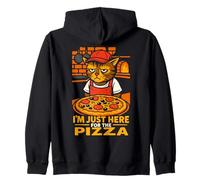Pizza drôle de chat triste - Je suis juste là pour la pizza Sweat à Capuche