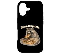 Pizza drôle Raton Laveur Vintage rétro années 80 Don't Judge Me Coque pour iPhone 17