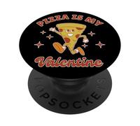 Pizza est ma Copine ou Petit ami drôle rétro Saint Valentin PopSockets PopGrip Adhésif