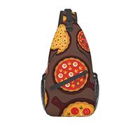Pizza Food1 Sac à bandoulière à Rayures Rouges, Sac à bandoulière pour Hommes et Femmes, utilisé pour Les Loisirs et Les Voyages