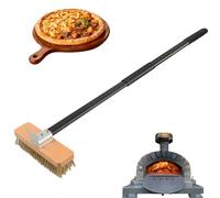 Pizza For Brush, 32 pouces Brusque en pierre pizza détachable avec poils en laiton et grattoir, brosses de grill lavables pour cuisines, restaurants, étagère BBQ