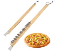 Pizza For Brush avec gratte-ciel, pinceau au four à pizza de 1x23 pouces avec poils en acier, poignée étendue et corde suspendue, pour BBQ Grill