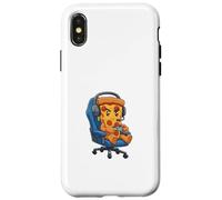 Pizza Gamer Cartoon Casque Contrôleur Amusant Gaming Coque pour iPhone X/XS