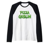 Pizza Goblin Funny Pie Équipement de fête d'anniversaire pour Sauce à Pizza Manche Raglan