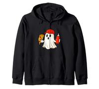 Pizza Halloween Ghost Foodie Halloween Pizza Delivery Man Sweat à Capuche