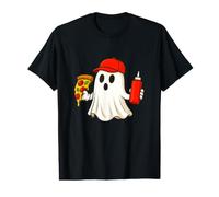 Pizza Halloween Ghost Foodie Halloween Pizza Delivery Man T-Shirt Graphique avec Valeur