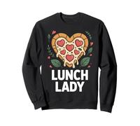 Pizza Heart Lunch Lady Retro Love Slice Vibes Sweatshirt