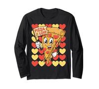 PIZZA is LOVE Happy Slice with Heart Pepperoni Manche Longue