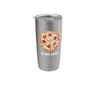 Pizza Is My Jam Texte Fast Food Foodie Graphique Gobelet isotherme en acier inoxydable double paroi