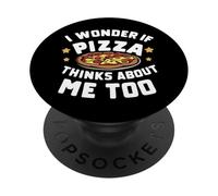Pizza Je me Demande si Pizza Pense Que Moi est trop Italienne PopSockets PopGrip Adhésif